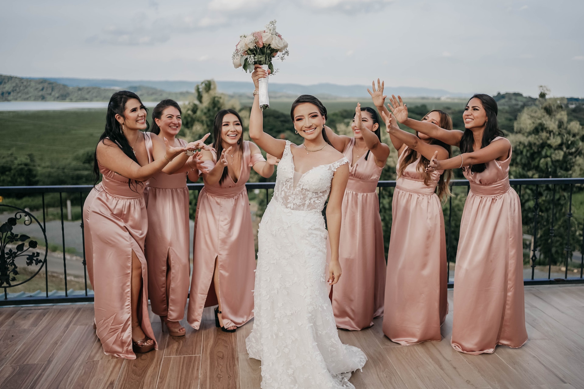 Abiti da damigella d'onore in raso da donna per matrimonio spalline sottili abiti lunghi da ballo con fessura, Arancione bruciato, 62 Più